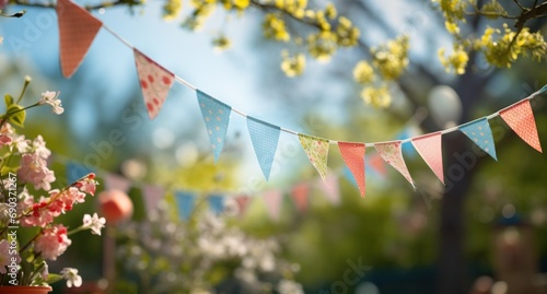 colorful bunting for spring outdoors