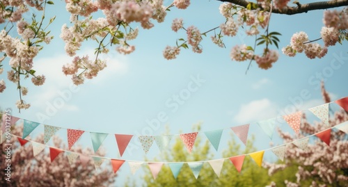 colorful bunting for spring outdoors