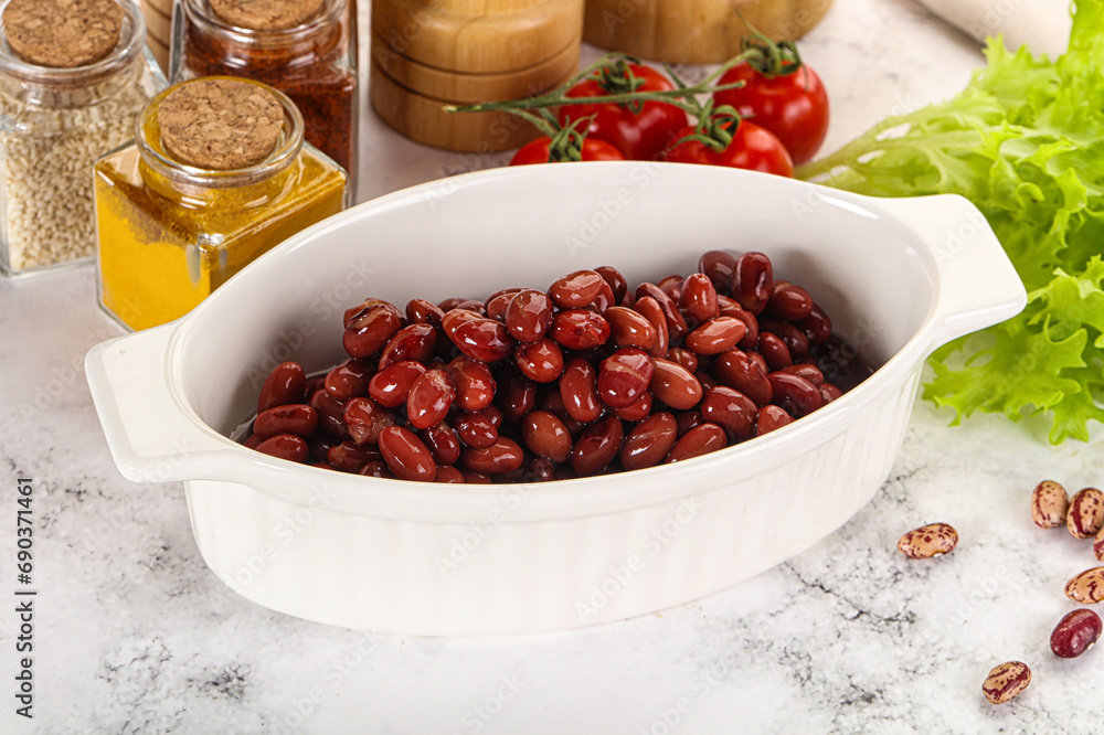 Canned red beans in the bowl Canned red beans in the bowl