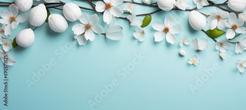 easter flower frame with space for a message