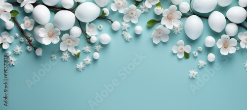 easter flower frame with space for a message © olegganko
