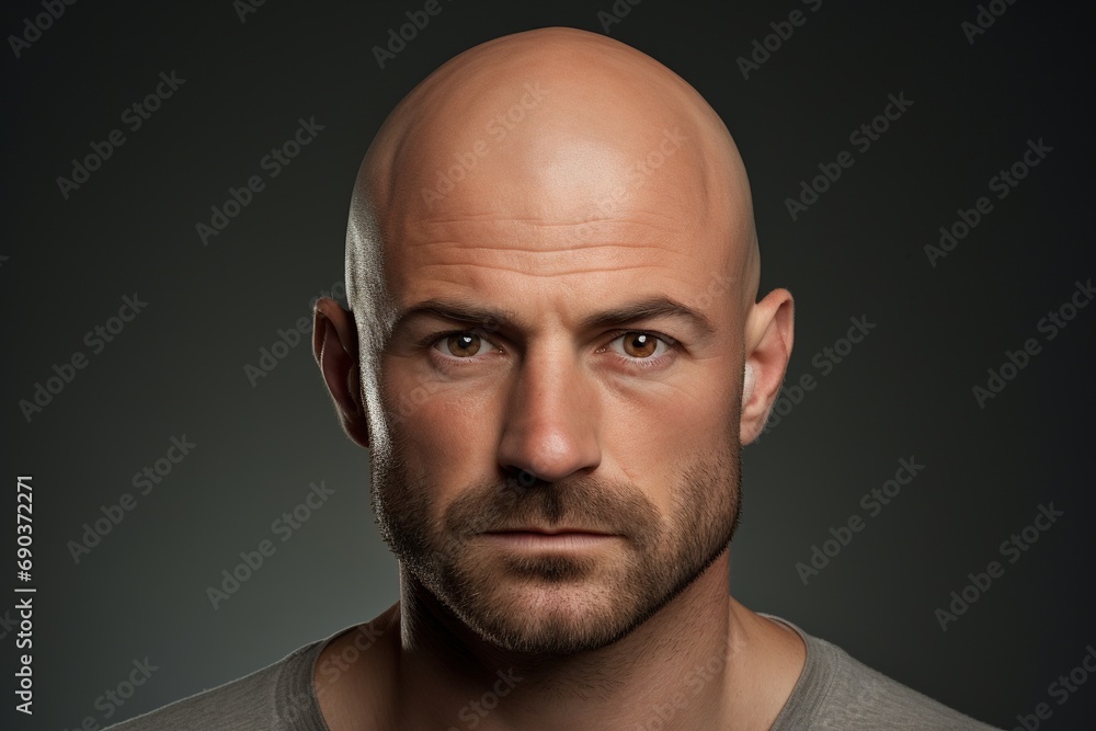 Portrait of a bald man. Portrait of a bald man.