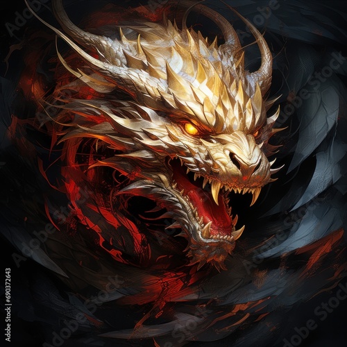 golden dragon abstract gold dragon