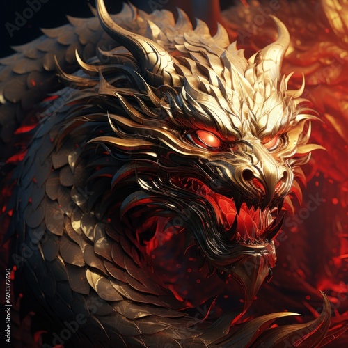 golden dragon abstract gold dragon