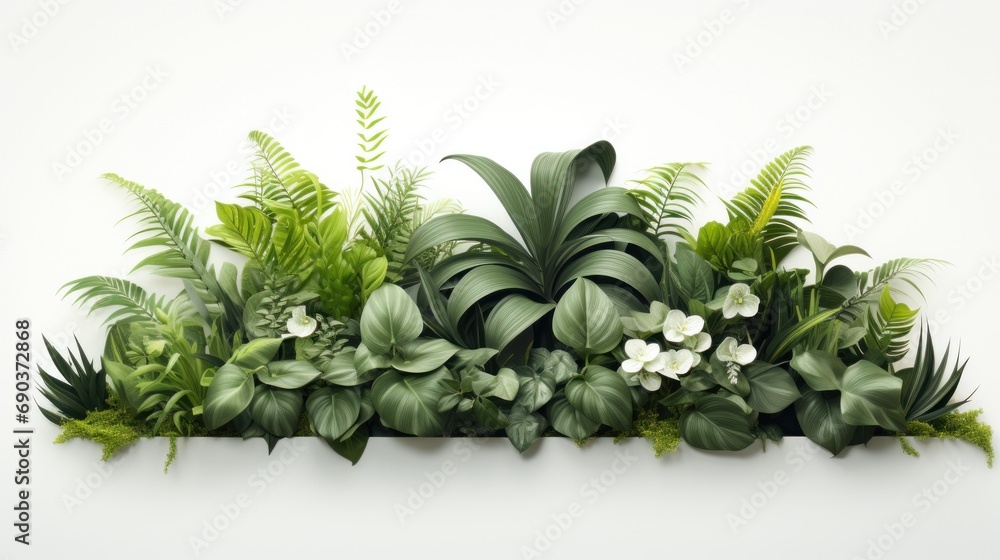 Fototapeta premium green plant arrangement on white background