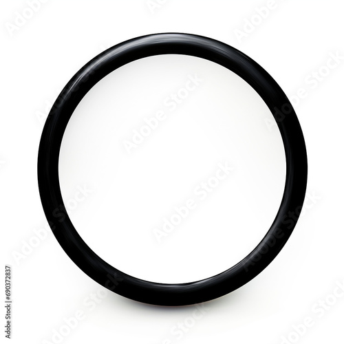 a simple black wide enso circle, regular, partially open, white background created with Generative Ai