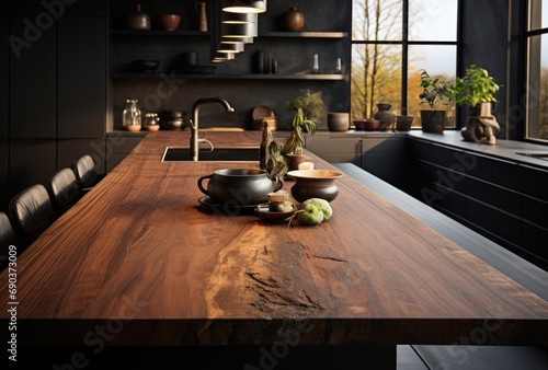 kitchen top furniture, table top in modern kitchen