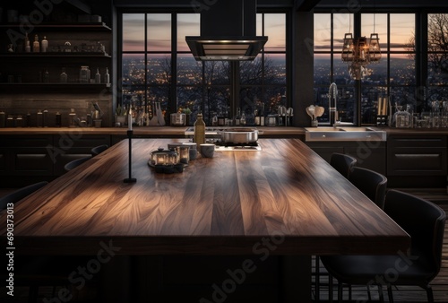 kitchen top furniture, table top in modern kitchen