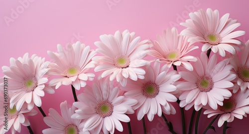 large white daisies on a pink background © olegganko