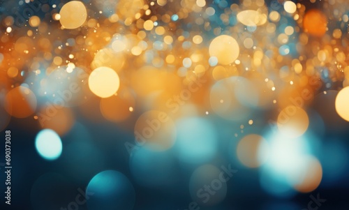 light bokeh blue and gold background