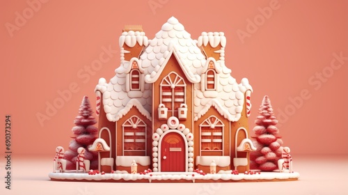 House made of gingerbread. Whimsical World of Christmas Gingerbread Creations. Christmas cookies #690373294