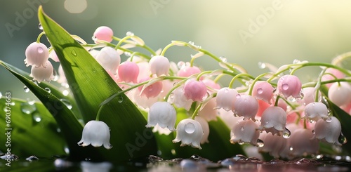 pink and green lily of the valley hd wallpaper