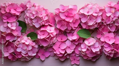 pink hydrangea foliage wallpaper