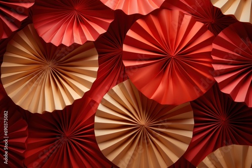 red and gold fan paper in paper form