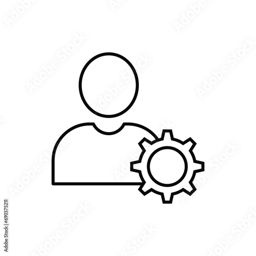 Profile setting vector symbol. Simple User setup outline icons. Personalization icons set. Customer options web icon