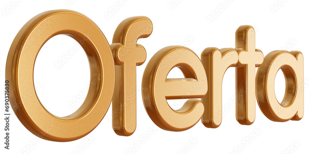 Texto OFERTA dourado com fundo transparente. Texto OFERTA dourado com fundo transparente.
