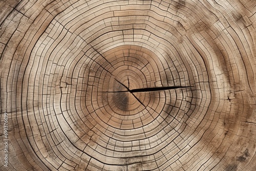Old wooden oak tree cut surface.