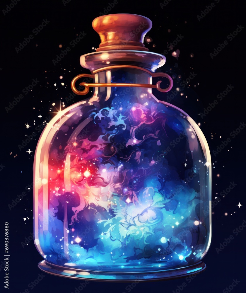 watercolor transparent starry bottle drawing watercolor transparent starry bottle drawing