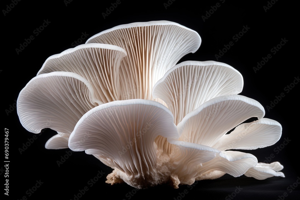 White colored oyster mushroom, isolated. White colored oyster mushroom, isolated.
