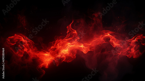 Mesmerizing Red Flames: High-Quality Closeup Shot of a Burning Campfire with Vibrant Sparks Overlay - Fiery Motion and Heat for Creative Backgrounds and Intense Atmosphere.