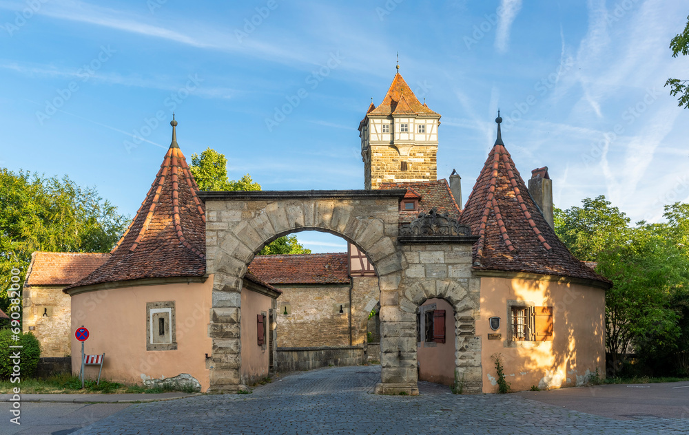 Roeder gate in the historical old town of Rothenburg ob der Tauber