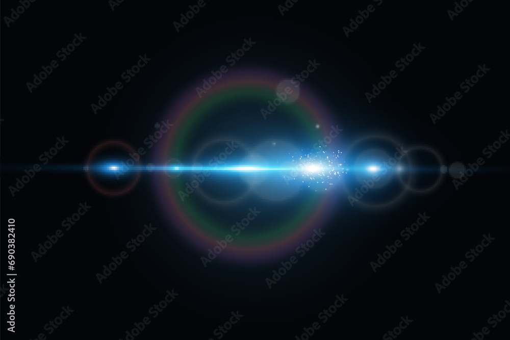 Obraz premium Bright light rays.Laser light on the background.