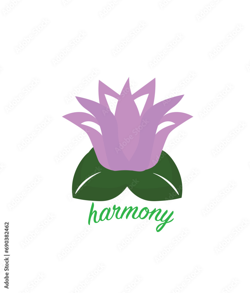Pink lotus flower. Illustration of flower logo design isolated on white background. Flower logo