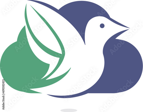 Cloud bird vector logo design.