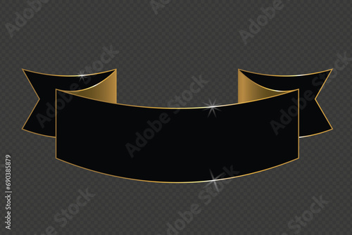 Fortuna gold and black vector banner isolated in white background Vector gold color banners in different shapes for text and design Vector banner templates Flat design isolated on transparent backdrop