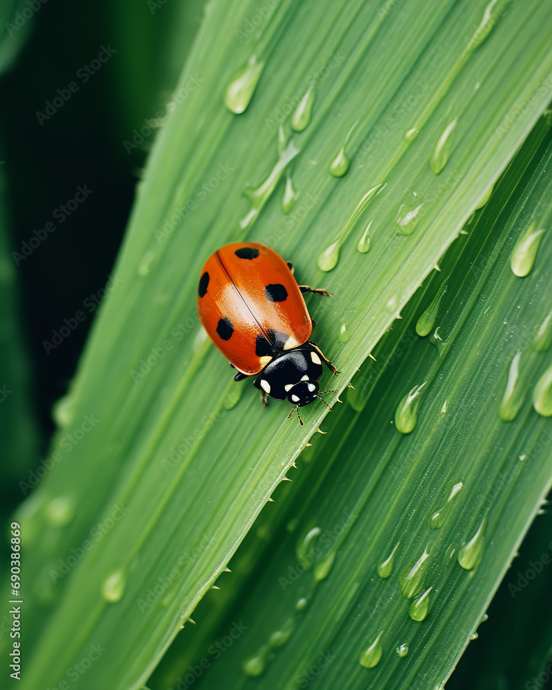 Closeup of a ladybird on a leaf Closeup of a ladybird on a leaf