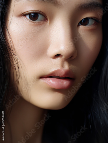 Closeup image of a beautiful top model skin details © Nate