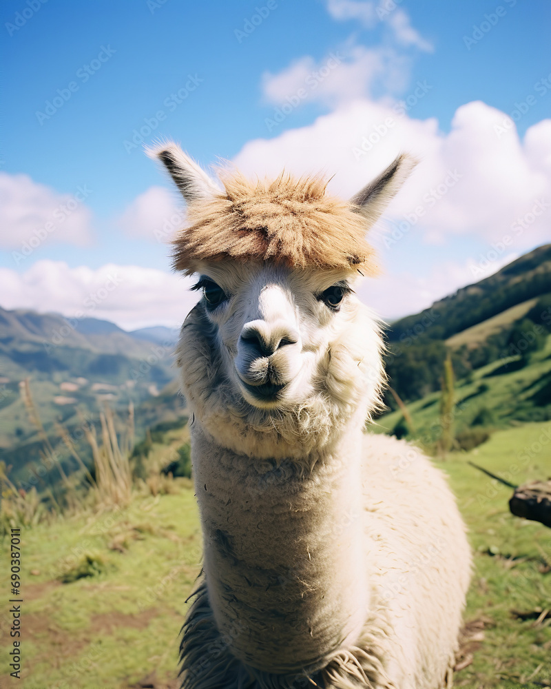 Obraz premium Llama in the mountains