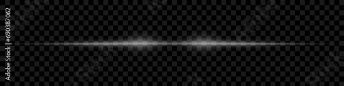 Horizontal glare of light, laser speed lines. On a transparent background.