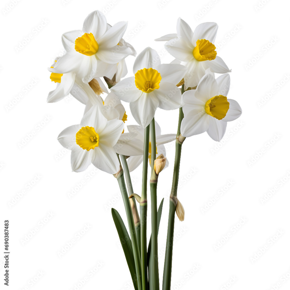 Narcissus beauties transparent white background Narcissus beauties transparent white background