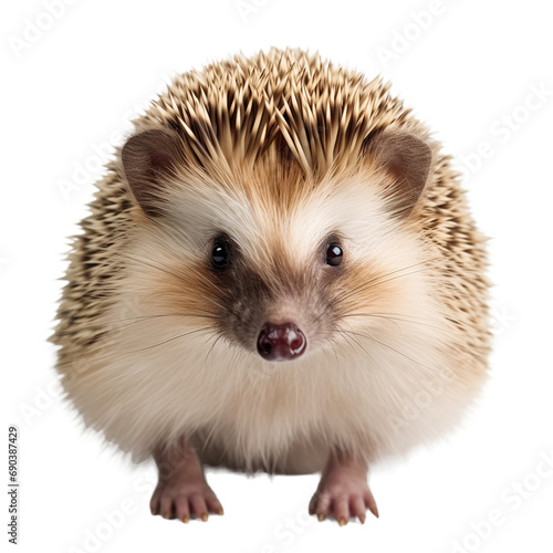 Hedgehog face shot isolated on transparent background