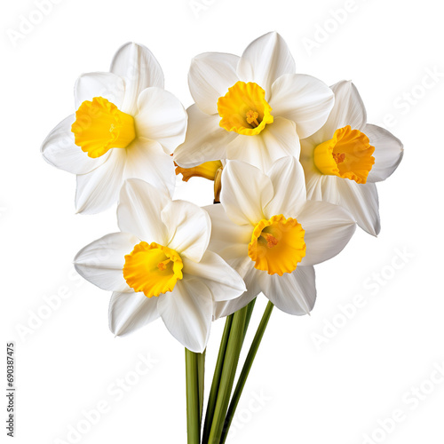 Narcissus beauties transparent white background