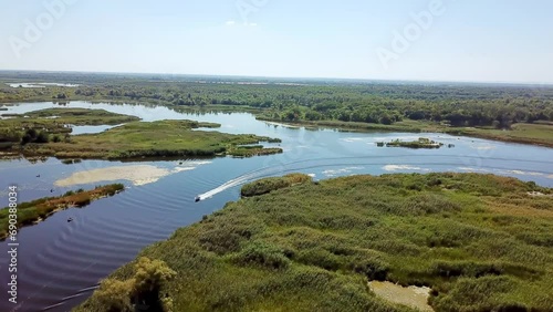Wallpaper Mural Boat Trip Along the Picturesque River. Torontodigital.ca