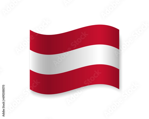 Flag of Austria flat icon. Wavy vector element with shadow underneath. Best for mobile apps, UI and web design. Free Download Flag of Austria flat icon. Wavy vector element with shadow underneath. Best for mobile apps, UI and web design. - GFXLoad