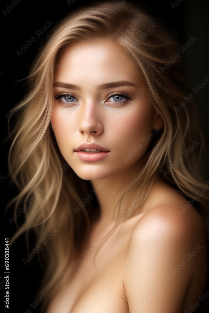 Girl with beautiful hair unclothed Girl with beautiful hair unclothed