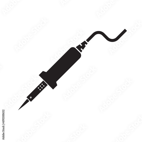 electric soldering iron icon logo vector design template