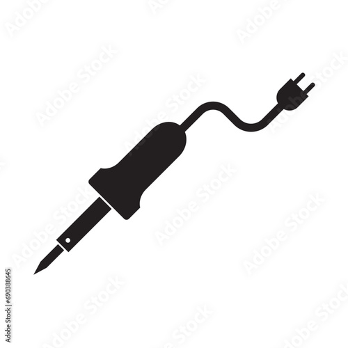 electric soldering iron icon logo vector design template