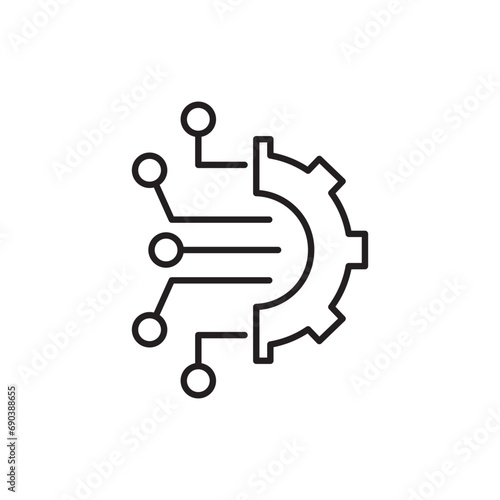 ETL vector line icon illustration