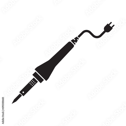 electric soldering iron icon logo vector design template