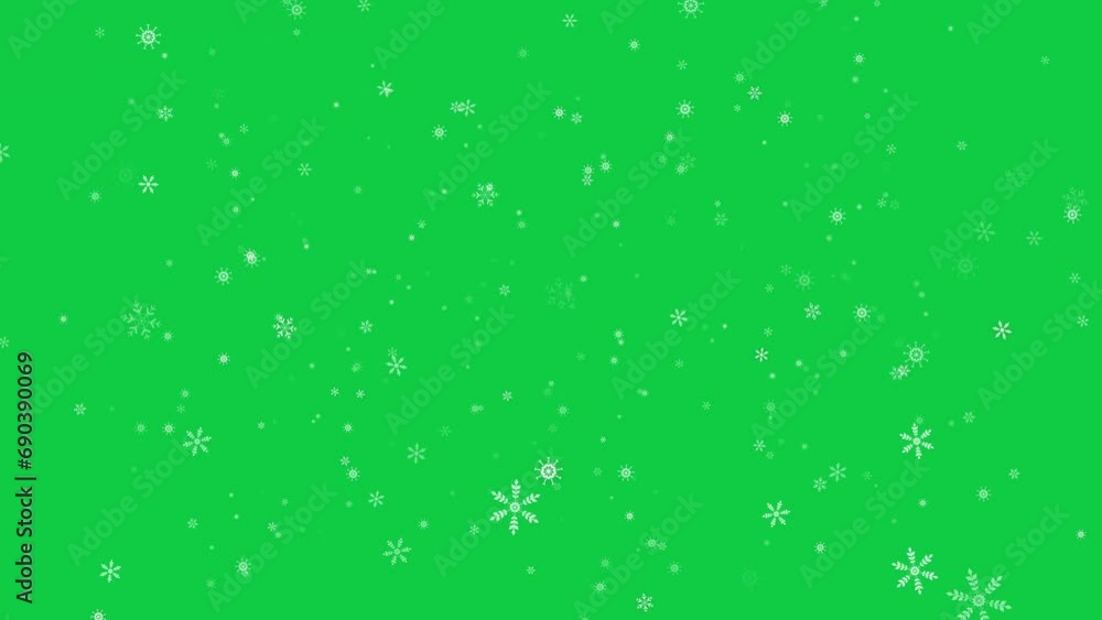 snow flakes on green screen background animation, multiple shapes snowfall ,new year and Christmas concept design element snow flakes on green screen background animation, multiple shapes snowfall ,new year and Christmas concept design element
