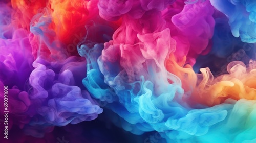Spreading multicolor smoke texture in bright background © saifur