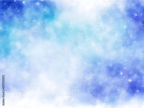 Blue watercolor space background. Illustration painting.