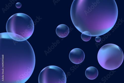 Modern realistic water bubbles, great design for any purposes. © niko180180