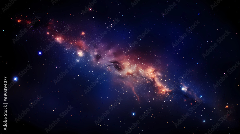 image of the milky with many stars and big stars, in the style of dark ...
