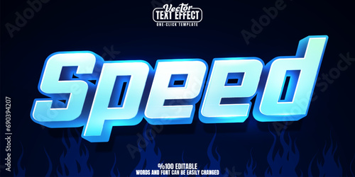 Speed editable text effect, customizable race and fast 3D font style