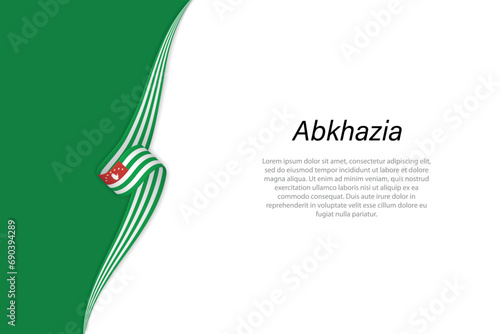 Wave flag of Abkhazia with copyspace background.